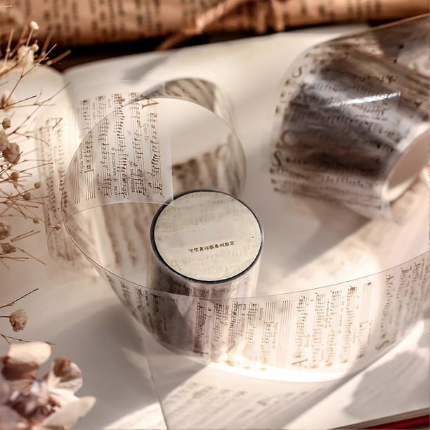Vintage Music Score Sticker Tape Clear PVC Transparent Scrapbook Decorative Sticker Masking Tape