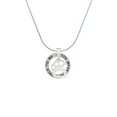 thumbnail image 2 of Delight Jewelry Acrylic Small Paw Mirror Silvertone Silver-tone You Mean the World to Me Ring Necklace, 18", 2 of 4