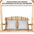 thumbnail image 4 of VEIKOUS Wooden Porch Swing Glider Outdoor with Stand, Natural, 4 of 8