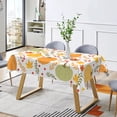 thumbnail image 4 of Duangreer Retro Orange Pumpkin Print Rectangle Tablecloth, Washable Table Cover with Waterproof Wrinkle Resistant for Restaurant Picnic Indoor Outdoor, 60 x 84 Inch, 4 of 6