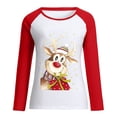 thumbnail image 3 of Camisas Navideñas Para Mujer Blusa de Manga Larga Con Estampado Casual Raglan Odeerbi ODB209638, 3 of 4