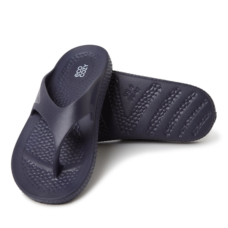 Dearfoams EcoCozy Men\'s Sustainable Comfort Slide Sandal - BLACK Size 8 Dearfoams EcoCozy Men main image 2