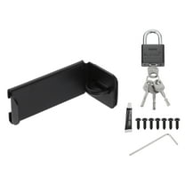Uxcell 90 Degree Hasp Latch, 3 Inch Alloy Steel Right Angle Padlock Clasp Door Hasp Latch Lock with Screw Padlock for Push Sliding Barn Shed Door Cabinet Closet, Black