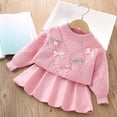 thumbnail image 4 of Ashirexll Girls' Clothing Sets 2 Piece Long Sleeve Round Neck Button Cardigan with Knit Skirt Set for 1-8 Years, 4 of 5