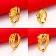 thumbnail image 3 of RSAMD Gold Plated Women's Open Adjustable Ring Lucky Transfer Flower Finger RinJO-A12, 3 of 9