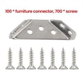 thumbnail image 2 of 100 Piezas Universal Conector de Esquina de Muebles Esquina de Acero Inoxidable Esquina Brace con Tornillos Soportes de Estante de Ángulo de Servicio Pesado, 2 of 5