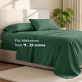 thumbnail image 3 of Bare Home 22" Extra Deep Pocket Sheet Set - Premium 1800 Collection - Ultra-Soft - Queen, Forest Green, 3 of 9