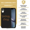 thumbnail image 7 of Wood phone case for iPhone XR compatible protective cell phone cover shockproof slim fit laser engraved Stay Weird design Black wood case for Men & Women by CaseYard, 7 of 7