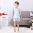 thumbnail image 7 of White Flower Summer Pajama Set Soft Cotton Short Sleeve Sleepwear 2PCS Pajama Sets Breathable Lounge Set Size 10Y, 7 of 7