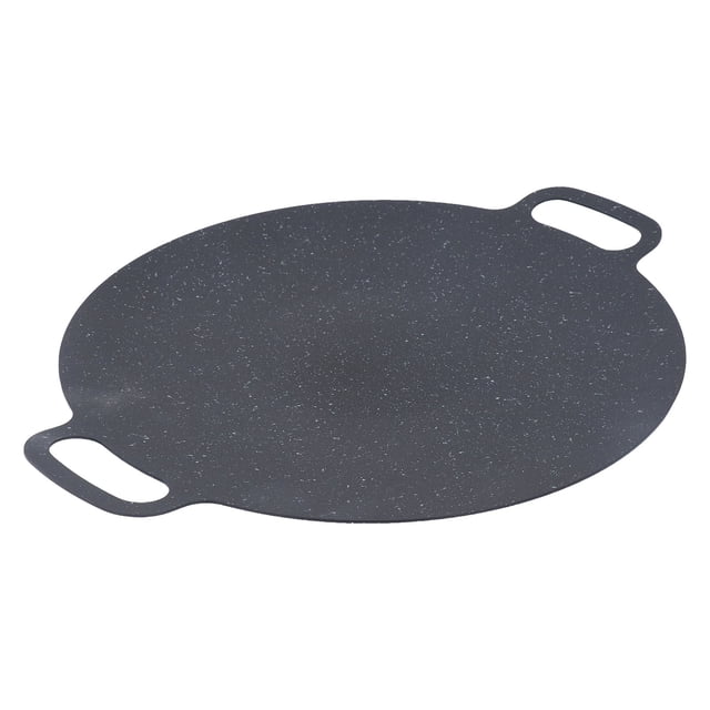 Assiette de Barbecue, Revêtement en Pierre de Fer Durable Résistance à l'Usure Fabrication d'Aliments Assiette de Barbecue Ronde Compacte Pratique Antiadhésive Poêle à Frire et à Rôtir pour BBQ avec Accessoires Complets Foo
