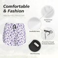 thumbnail image 4 of Gukieu Lavender Flowers Print Women's Sports Shorts with Drawstring Elastic Waistband for Running, Yoga, Fitness-X-Large, 4 of 7