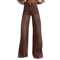 thumbnail image 2 of GZWYHT Summer Jeans For Women 2025 Jeans For Women High Waist Women Wide Leg Jeans Jeans For Women High Waist Stretch Jeans For Women Brown 4XL, 2 of 4
