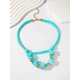 thumbnail image 3 of Exaggerated new handmade beaded wax rope necklace personality fashion multi-color clavicle, 3 of 3