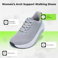 thumbnail image 2 of NRNHI Women's Wide Toe Box Shoes Arch Support Walking Shoes for Plantar Fasciitis Wide Width Orthotic Tennis Sneakers Grey Size 7, 2 of 6