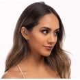 thumbnail image 3 of Aretes Mujer de Media Luna con Zirconia Cúbica LuckyLy Gala Plateado UNITALLA, 3 of 6