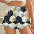 thumbnail image 3 of Women's Originals Shorts, Jersey Sports Shorts, Gym Shorts For Women, White Navy Cubes, 4XL, Plus Size Available, 3 of 5