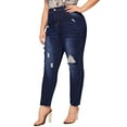 thumbnail image 3 of JDinms Jeans Skinny pour Femmes Taille Mi-Haute, Effet Usé, Coupe Ajustée, Jegging, Pantalon en Denim, 3 of 4