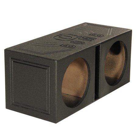 - Q Power QBOMB10V Dual 10 Inch Vented Port Subwoofer Sub Box w/ Bedliner Spray