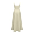 thumbnail image 5 of XAOFW Summer Elegant Dress For Women Square Collar Sleeveless Strap Dress With Waist Tie Outdoor Activities Comfortable Sundress, 5 of 6