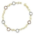 thumbnail image 2 of 14K Tri Color Gold Tri-color Circles Bracelet, 2 of 3