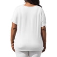 thumbnail image 5 of Plus Size Summer Short Sleeve Women V Neck Solid Casual Tee Shirt, 5 of 6