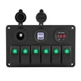 thumbnail image 2 of Panneau d'Interrupteur de Bateau, 12v 24V 6 Gang Rocker Switch Panneau de Commutation de Bascule Conçu avec Soin, 2 of 8