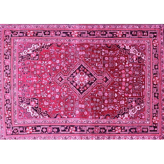 Ahgly Company Indoor Rectangle Persian Pink Traditional Area Rugs, 7' x 10'