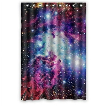MOHome Space Nebula Universe Pattern Shower Curtain Waterproof Polyester Fabric Shower Curtain Size 48x72 inches