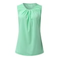 thumbnail image 6 of USSUMA Summer Tops for Women Trendy V Neck Sleeveless Dressy Shirts Blouses Flowy Pleated Tank Camis Women's Tops Summer 2022 Basic Solid Color Casual Tshirts Tunic Plus, 6 of 7