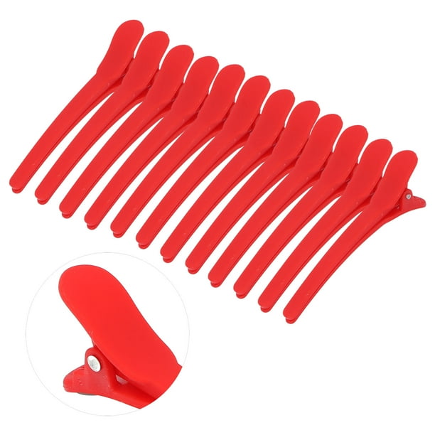 Pinzas Para El Cabello De Pico De Pato, Pinzas Para El Cabello De Pico De Pato, Diseño Profesional De Bordes Redondeados Rojos Con Mujeres Para Salón, Accesorios De Bricolaje