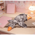 thumbnail image 3 of Extra Soft Goose Plush Hugging Pillow - Easter Toys Round Belly Stuffed Animal Cushion, Easter Gifts, Cozy Holiday Cuddle Companion, Durable Sofa/Bed Decor, Gray, 51.18in, 3 of 7