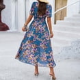 thumbnail image 4 of 2025 Women's Dresses Spring/summer Style Printed Short Sleeved Dress With Waist, 4 of 4