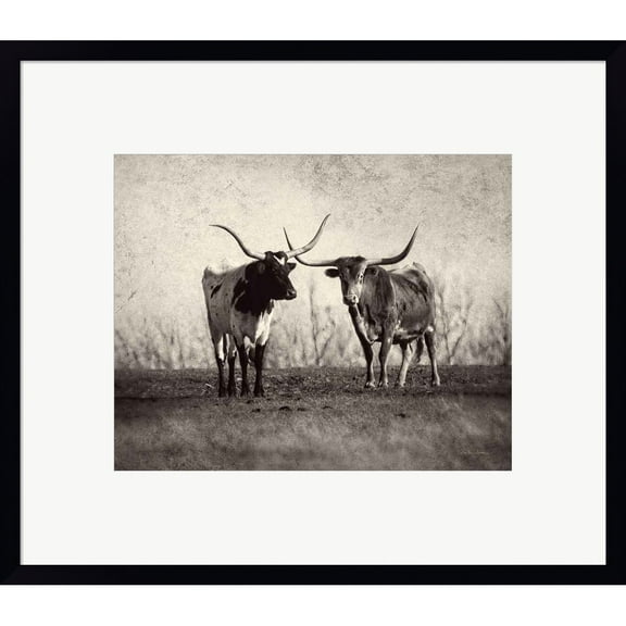 Great Art Now Texas Longhorns by Debra Van Swearingen, Framed Wall Art, 23W x 20H