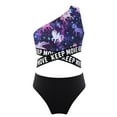 thumbnail image 2 of inhzoy Kids Girls Swimsuits Hawaiian Bikini Set One Shoulder Beach Sports Swimwear, 2 of 4