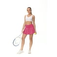 thumbnail image 5 of Pleated Tennis Skirt for Women with 4 Pockets Women's High Waisted Athletic Golf Skorts Skirts for Running Casual rose XL, 5 of 6