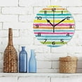 thumbnail image 3 of GZHJMY Rainbow Striped Wall Clock, 10" Silent Non Ticking Round Clock, Oil Painting Easy to Read Clock for Living Room Bedroom Bathroom Home Decor Holiday Gifts, 3 of 7