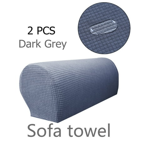 Sofa And Chair Slipcover Set Stretch Armrest Covers Set of 2 Waterproof Furniture Armrest Covers Couch Slipcovers Sofa Chair Arm Protectors Grey ()