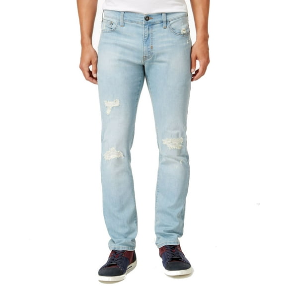 Mens 32X30 Distressed Zip-Fly Slim Fit Stretch 32