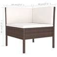 thumbnail image 3 of vidaXL 2 Piece Garden Lounge Set with Cushions Poly Rattan Brown, 3 of 3
