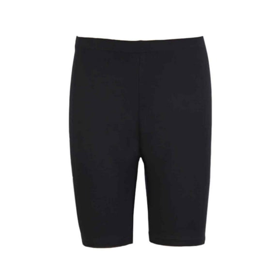 Girl's Cotton Solid Short Leggings, Black M, 1 Piece