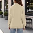 thumbnail image 5 of Dolkfu Yellow Women'S Tops Zip Mock Neck Long Sleeve Fashion Sweatshirt Outdoor Modern Relaxed Fit Solid Tops Khaki,L, 5 of 5