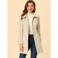 thumbnail image 2 of Abrigo de Invierno Allegra K con Botón Delantero y cuello Peter Pan Beige M, 2 of 6