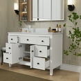 thumbnail image 4 of 48" Fully Assembled Single Bathroom Vanity with Engineered Stone Top, Ceramic Sink, Hand Paint, 4 of 10