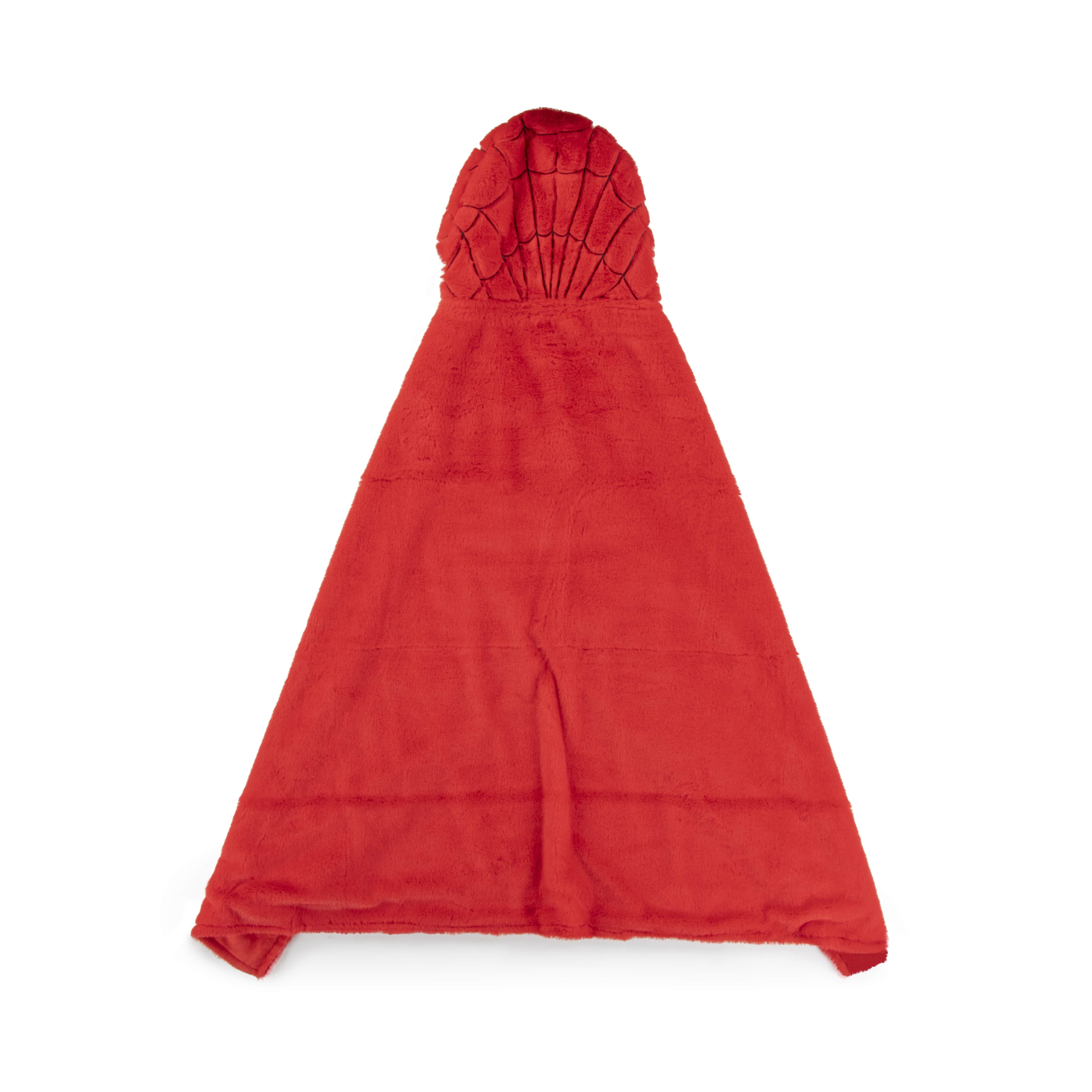 Spiderman Kids Hooded Silk Touch Throw Blanket, Polyester Faux Fur, Red, Marvel, 54" x 40"