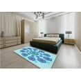 thumbnail image 4 of Ahgly Company Indoor Rectangle Patterned Butterfly Blue Area Rugs, 5' x 8', 4 of 6