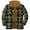 Navy, variant on WREESH Fashion Winter Jacket Men'S Casual Able Checkered Printed Design Button Pockets Fleece Long Sleeved Fake Two-Piece Hooded Jacket Brown