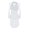 thumbnail image 2 of CHICTRY Robe de Danse Lyrique pour Femme Froncée Dos Nu Robes de Patinage Artistique Robe de Danse Moderne Blanc G, 2 of 5