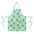 thumbnail image 2 of Pioneer Flower Floral Print Pattern Apron for Women and Men, Cotton Linen Waterproof with Pockets, Adjustable, 33x27 Inch for Kitchen, Gardening, BBQ, Salon, 2 of 6