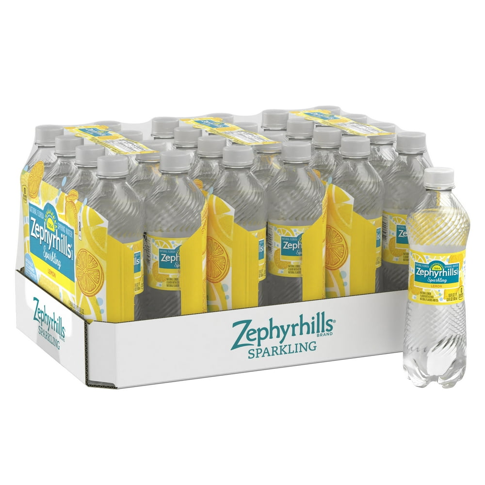 Zephyrhills Sparkling Water, Lively Lemon, 16.9 oz. Bottles (24 Count