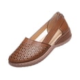 thumbnail image 1 of Wedge Sandals for Women Closed Toe Solid Color Hollow Out Sandals Soft On Arch Support Summer Flat Shoes, 39, 1 of 6